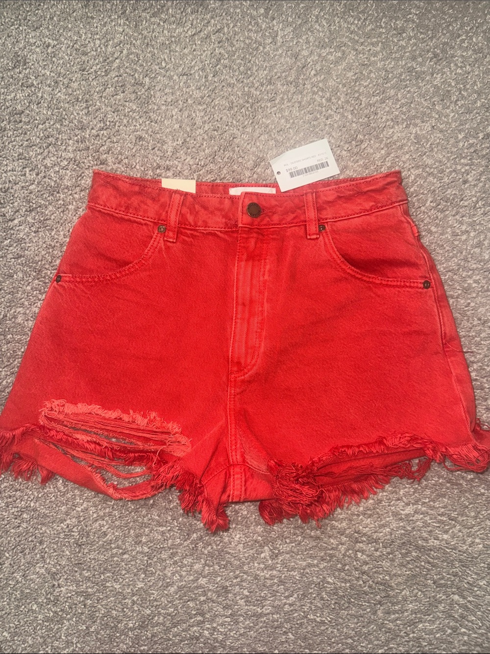 Rolla’s Duster High Rise Slim Red Denim Shorts - Picture 1 of 2